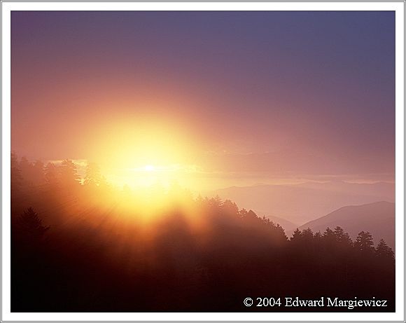 450402   Smoky Mnt Sunrise from Newfound Gap Road 